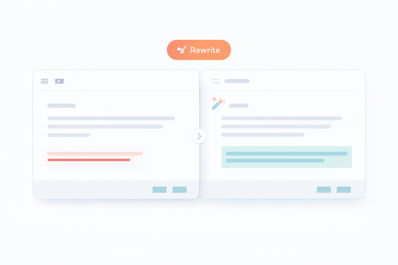 AI Grammar Buddy Email Improver interface showing a vague email being rewritten into clear professional English