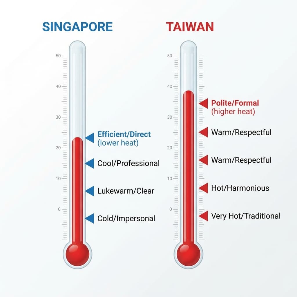 Email formality level thermometer for Singapore and Taiwan professionals