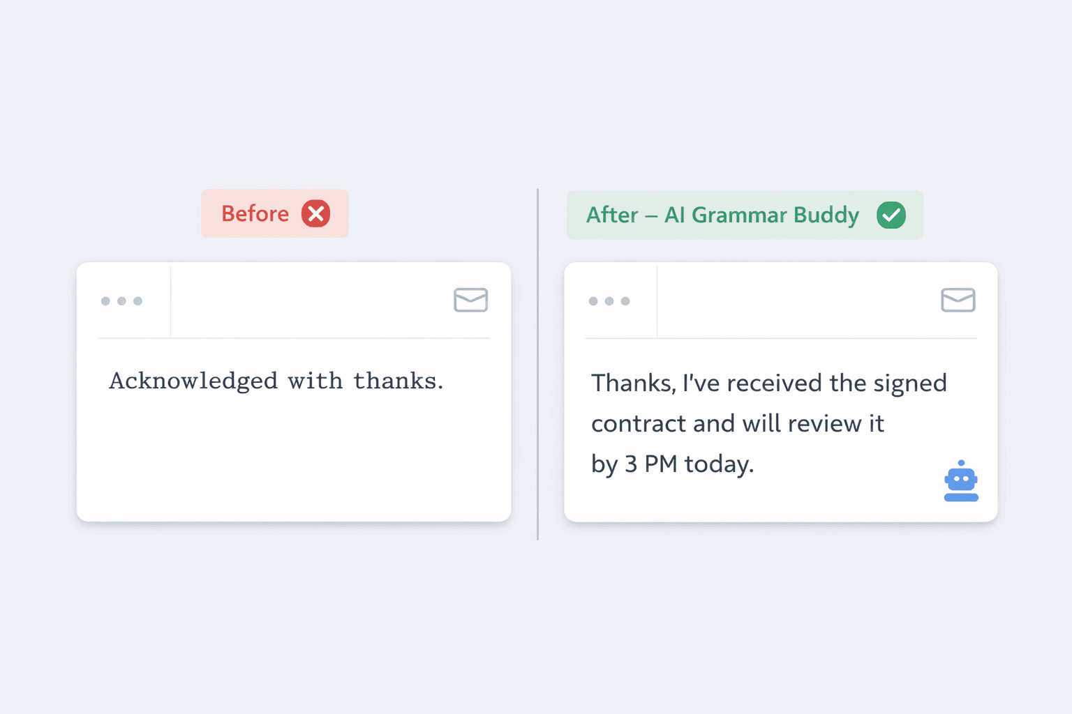 Email tone ladder showing levels from formal phrases like acknowledge receipt to modern professional email replies.
