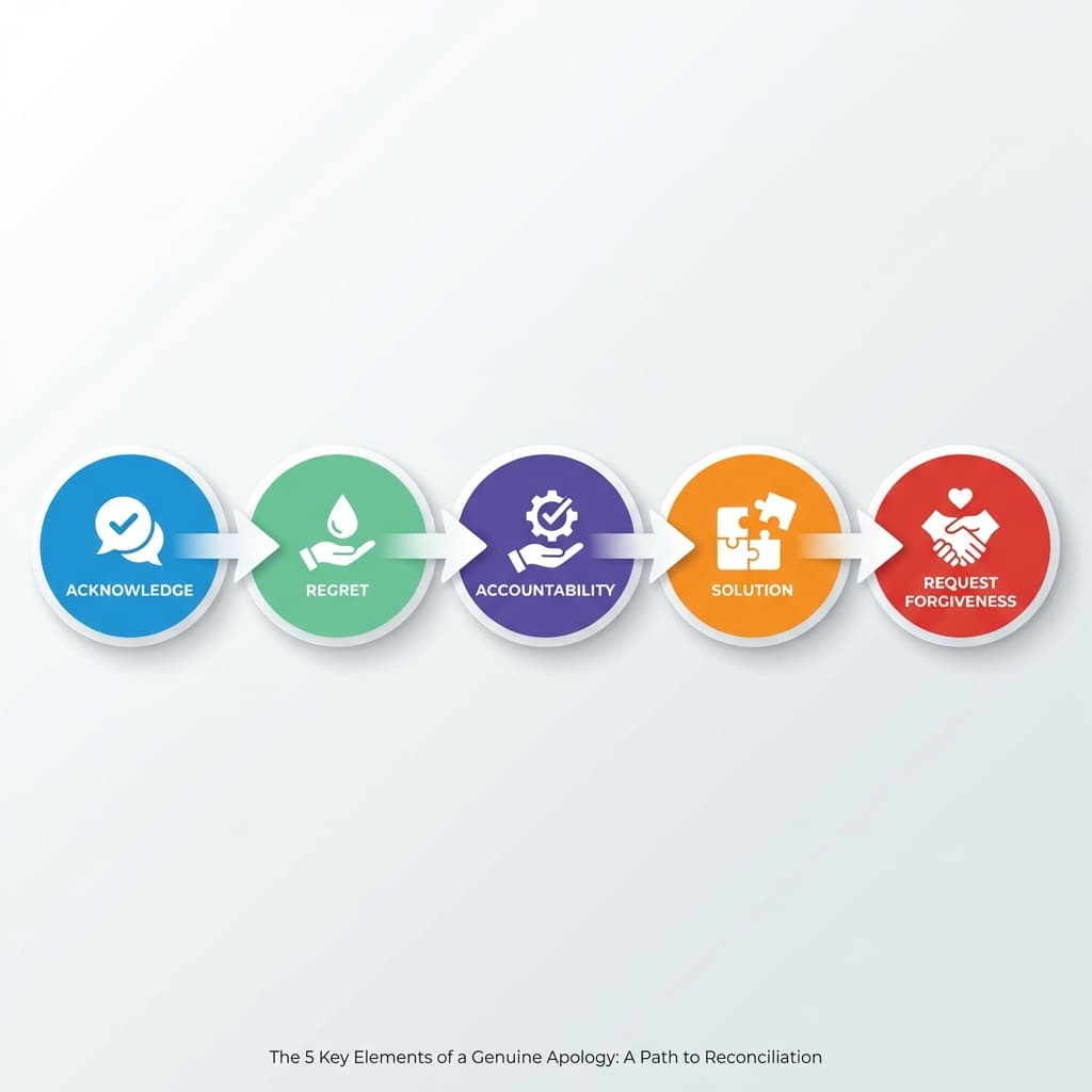 Professional Apology Email Formula - A simple 5-step framework showing how to structure an effective apology email