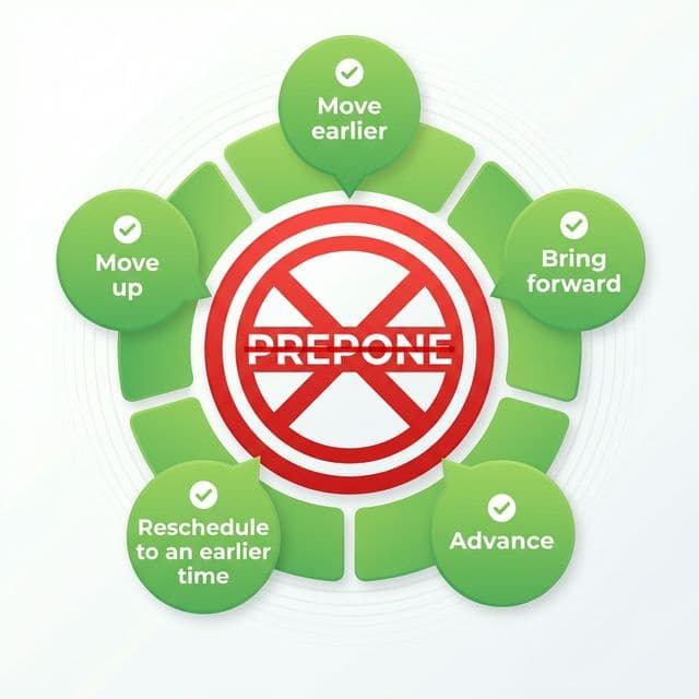 Alternatives to prepone infographic