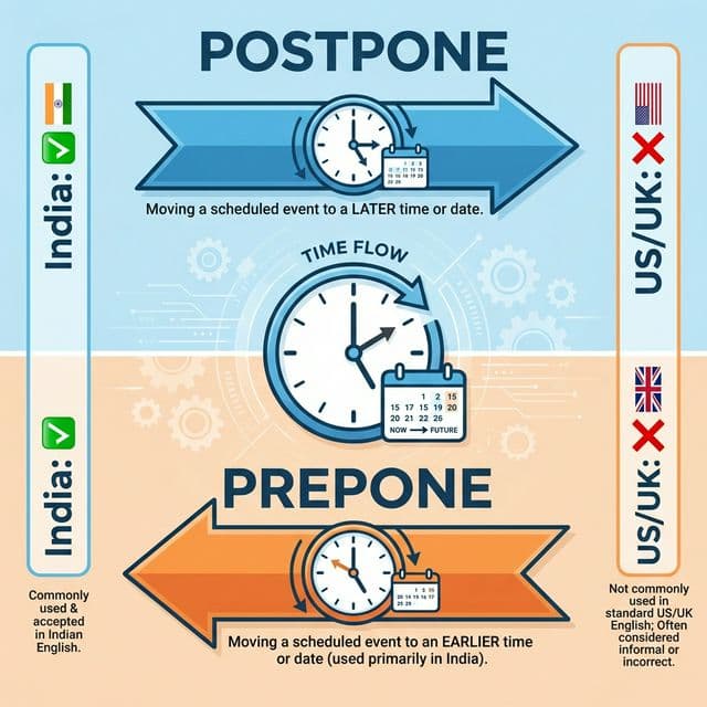 Prepone vs Postpone visual explanation