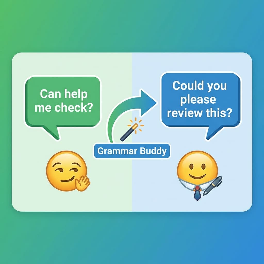 Comparison of Singlish and British English email phrases side by side